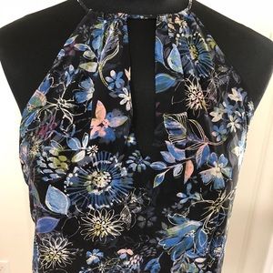 NWT Greylin blue floral halter top